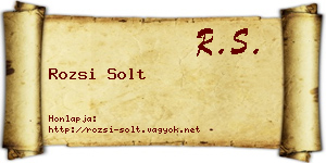 Rozsi Solt névjegykártya
